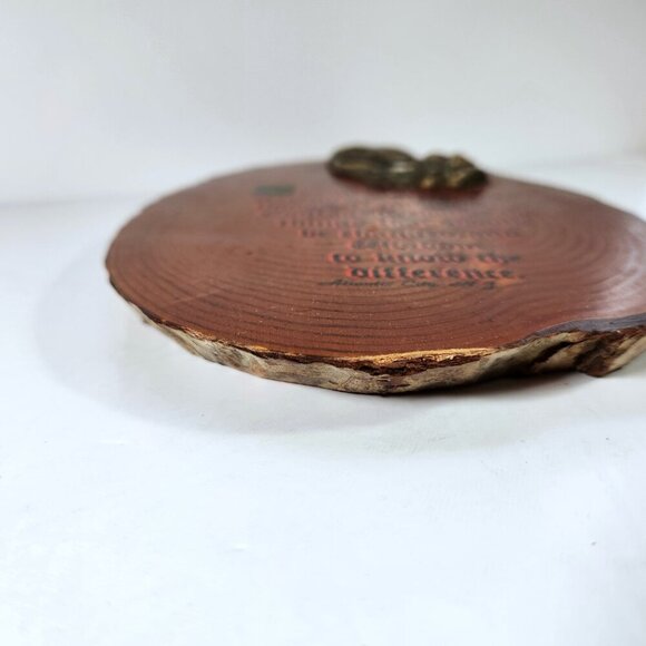 Serenity Prayer Vintage Wood Slab Live Edge Wall Art Praying Hands Hanging - Picture 9 of 10